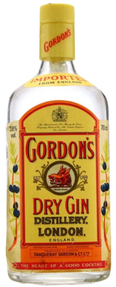 Gordon's Dry Gin ヴィンテージ Gordon's Dry Gin Liquor Bottle w/ Glass Cork London England