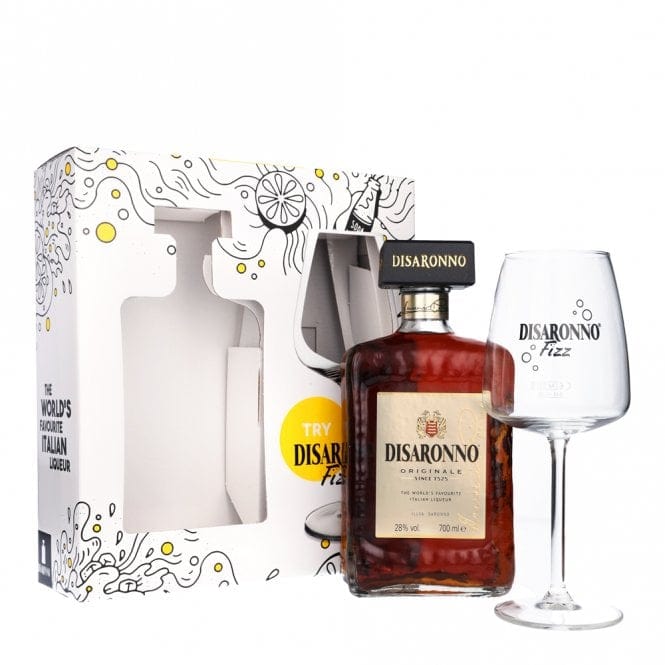 Disaronno Originale with Fizz Glass Gift Pack 70cl Threshers