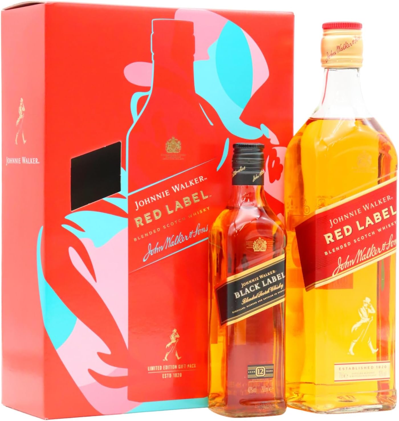 Johnnie Walker Red & Black Label Scotch Whisky Gift Set 70cl 