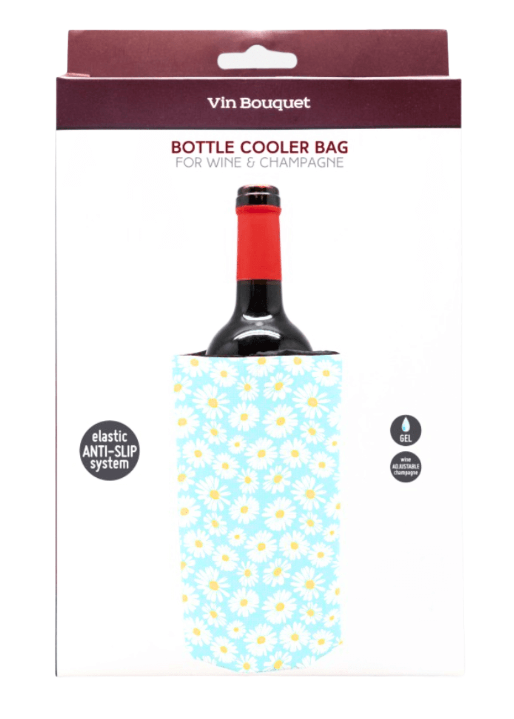 Vin Bouquet Pro Cooler Bag - Patented Anti-Slip, Flexible, No Ice Needed, Side Elastics, Silver (Bordeaux Style) - View #10