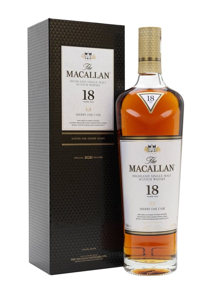 マッカラン18年TheMacallan18Year Old Sherry Oak Macallan Sherry Oak 18 Year Old 2021 Release Gift Box 70cl