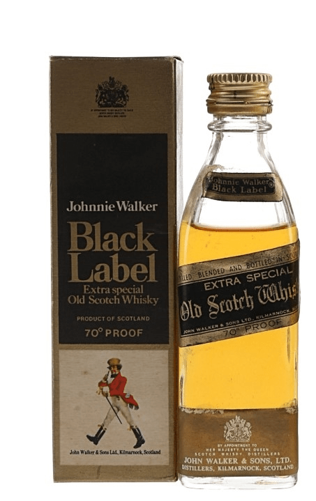 Johnnie Walker Black Label Bottled 1970s Miniature 5cl