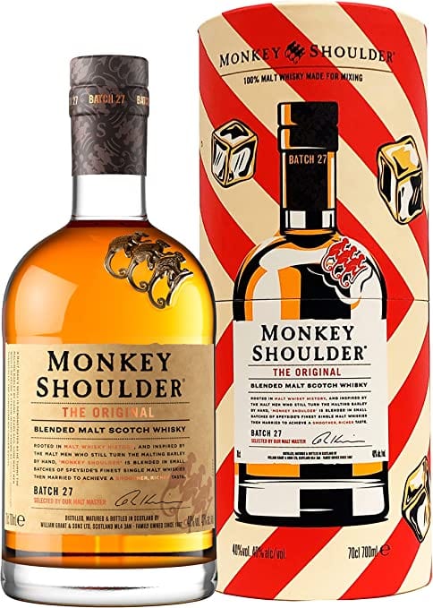 Monkey Shoulder Blended Malt Scotch Whisky with Gift Pack Tube 70cl