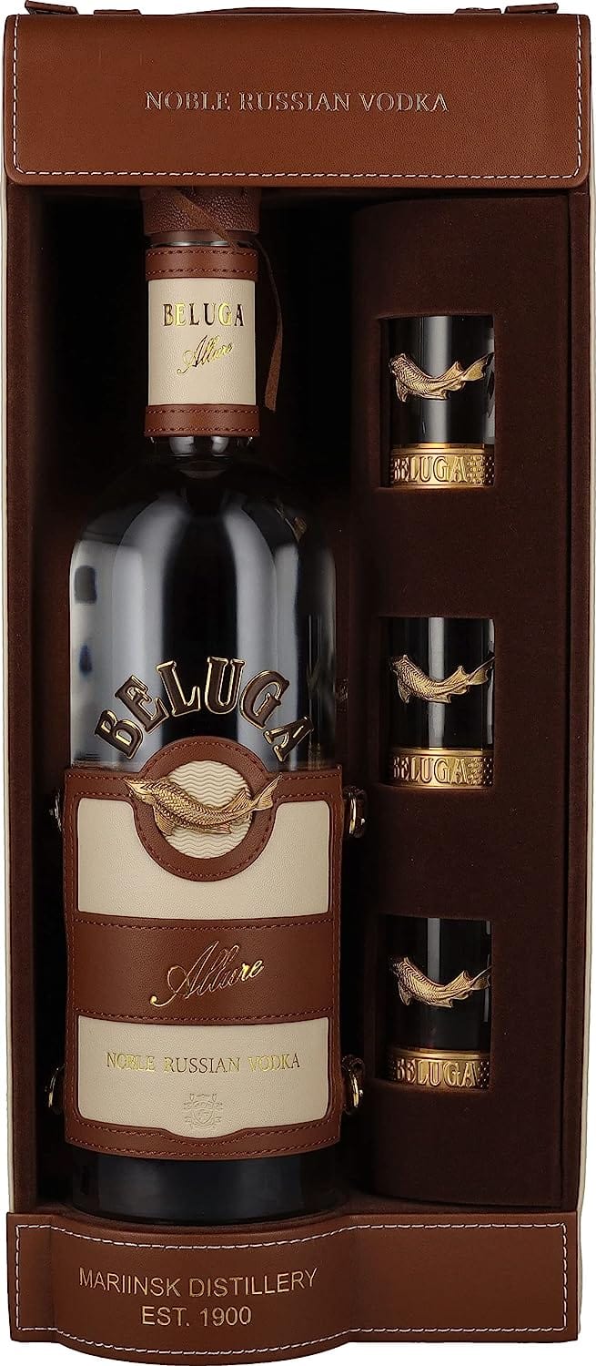 Beluga Noble Russian Vodka Allure Gift Pack With 3 Glasses 70cl