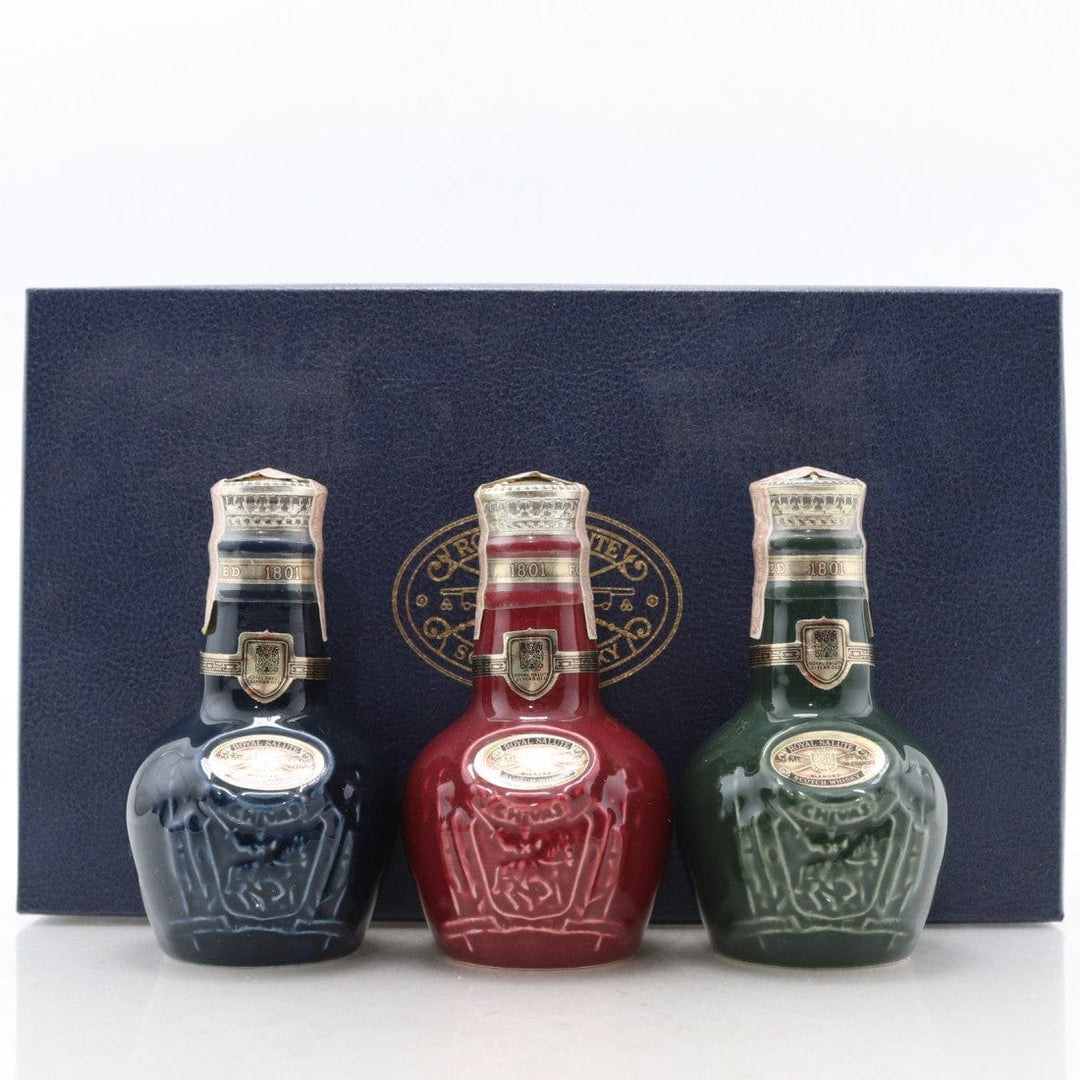 希少レア・未開栓 CHIVASSALUTE 21年 スコッチウイスキー Chivas Royal Salute 21 Year Old Flagon Miniature Set 3x5cl