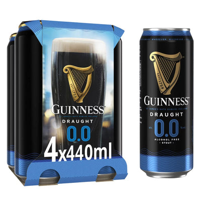 Guinness Draught Alcohol Free Stout Beer 4x440ml