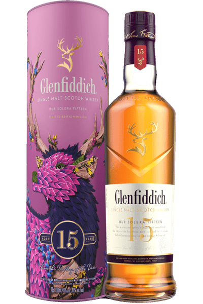 Glenfiddich 15 Year Old Single Malt Scotch Whisky with Limited Edition Gift Tin 70cl