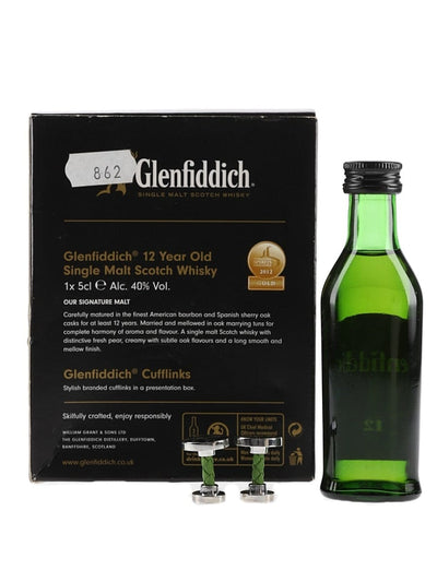 Glenfiddich 12 Year Old & Cufflinks Gift Set 5cl