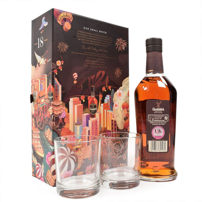 Glenfiddich 18 Year Old Chinese New Year Limited Edition Gift Set With Glasses 70cl