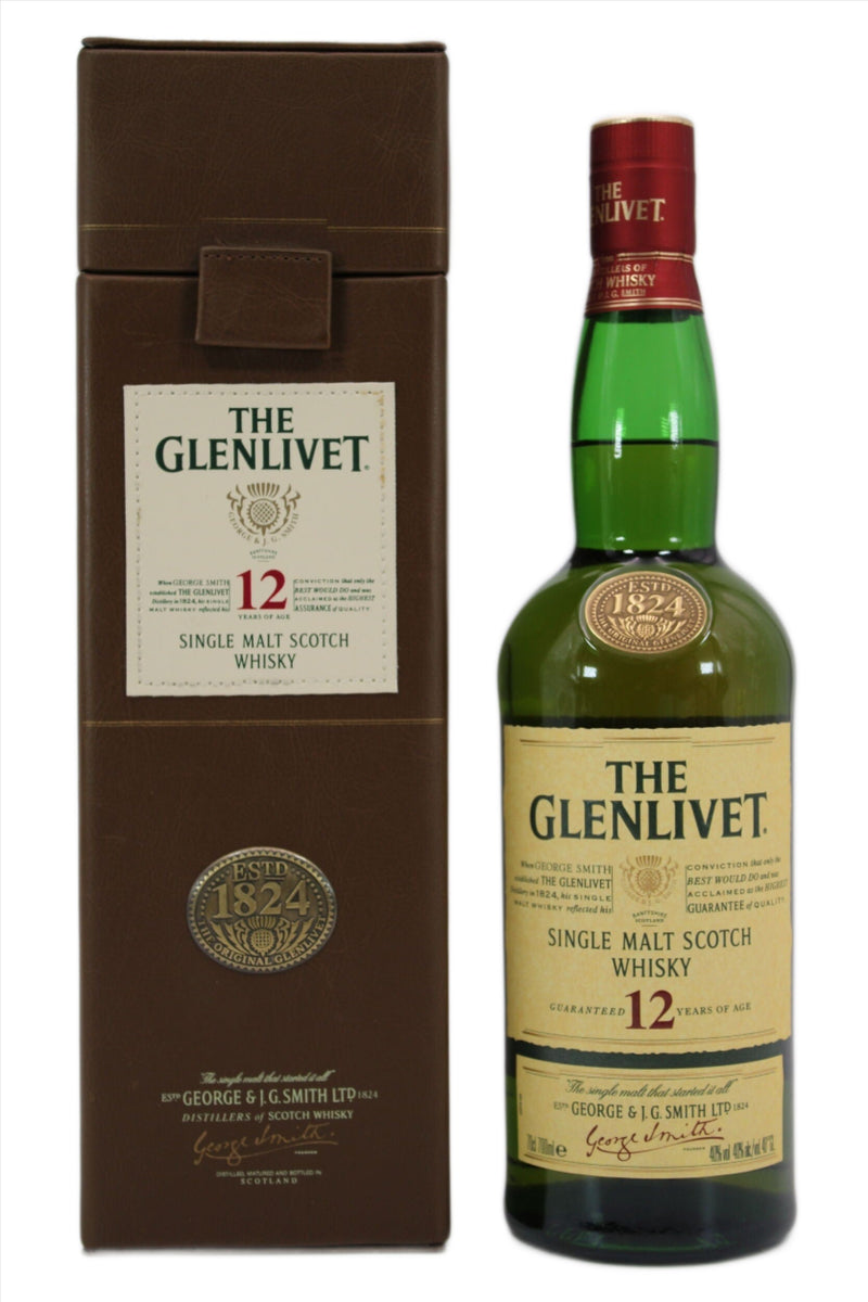 Glenlivet 12 Year Old Single Malt Scotch Whisky Limited Edition Leather Box 70cl
