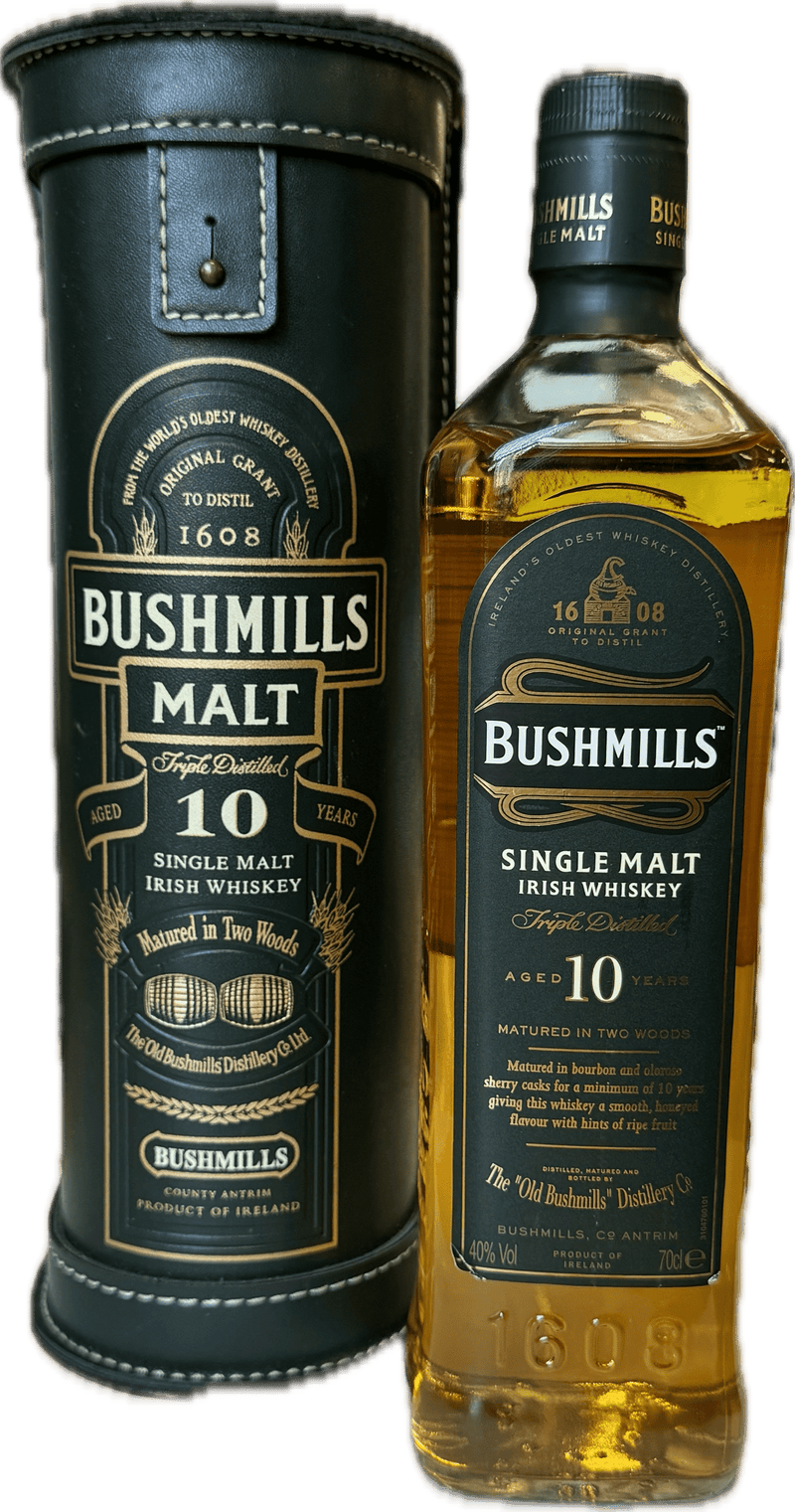 Bushmills Malt 10 Year Old Single Malt Irish Whiskey Leather Gift Tube 70cl