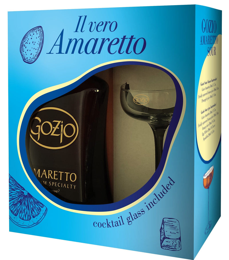 Gozio Amaretto Liqueur Gift Pack 70cl