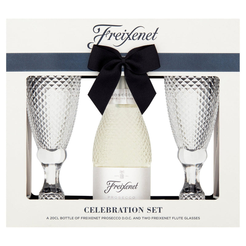 Freixenet Prosecco & 2 Cut Glass Flutes Gift Set 20cl