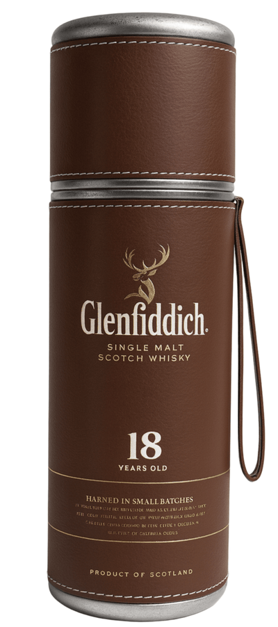 Glenfiddich 18 Year Old Small Batch Leather Gift Tube 70cl