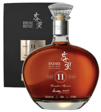 Indri Founders Reserve 11 Year Old Wine Cask Single Malt Indian Whisky 70cl