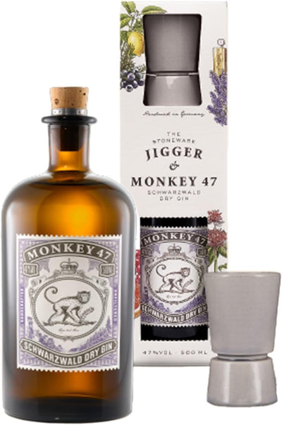 Monkey 47 Schwarzwald Dry Gin &amp; The Stoneware Jigger Gift Set 50cl