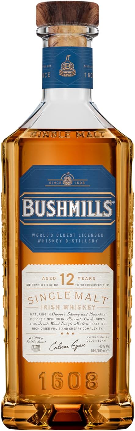 Bushmills 12 Year Old Single Malt Irish Whiskey 70cl