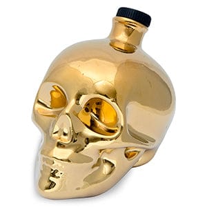 Vodka Filled Gold Skull Decanter 50cl
