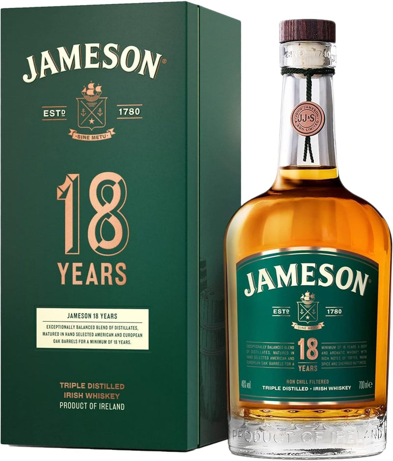 Jameson 18 Year Old Blended Irish Whiskey 70cl