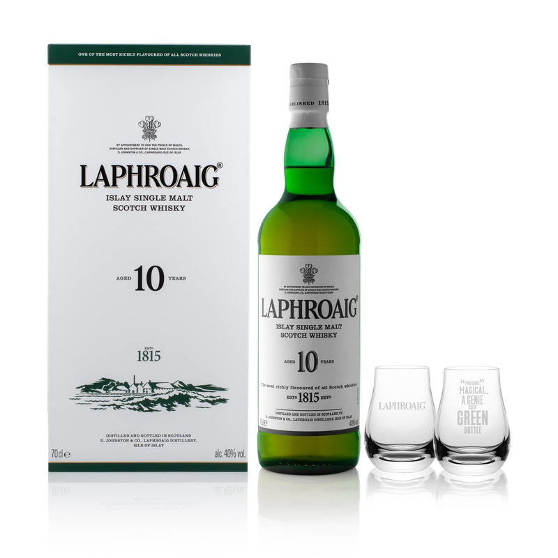 Laphroaig 10 Years Old Double Glass Gift Pack 70cl