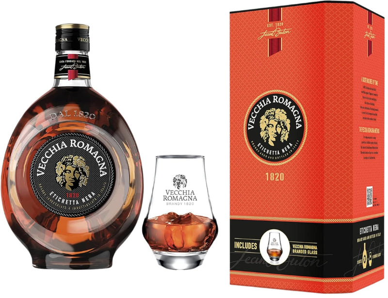 Vecchia Romagna Etichetta Nera Brandy Gift Set 70cl