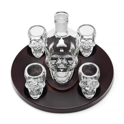 Skull Decanter & 4 Skull Tumblers Gift Set
