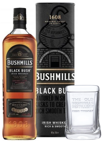 Bushmills Black Bush Irish Whiskey Gift Box &amp; Glass 70cl