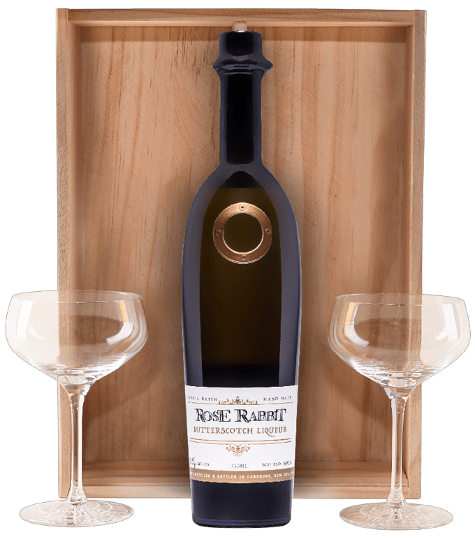 Rose Rabbit Butterscotch Liqueur & Martini Glass Set 70cl, Threshers ...