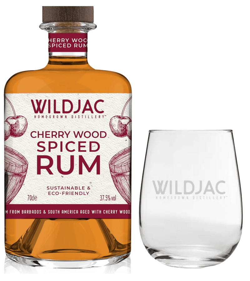 Wildjac Cherry Wood Spiced Rum & Glass 70cl