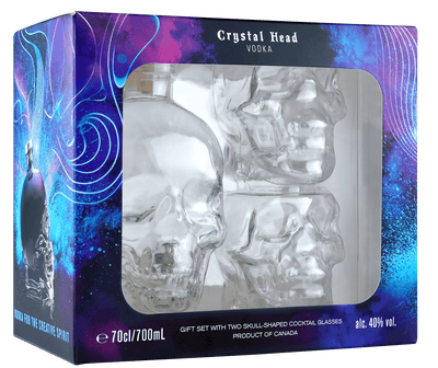 Crystal Head Vodka with 2 x Skull-Shaped Cocktail Glasses Gift Set 70cl
