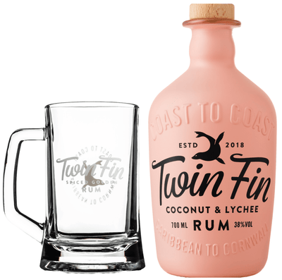 Twin Fin Coconut &amp; Lychee Rum With Tankard 70cl