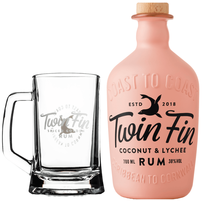 Twin Fin Coconut & Lychee Rum With Tankard 70cl