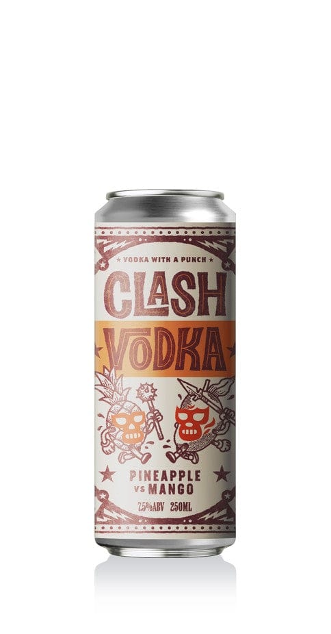 Clash Vodka Pineapple VS Mango RTD Cans 12x250ml