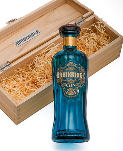 Hawkridge Victorian Botanical Blend London Dry Gin in Wooden Artisan Gift Box 70cl
