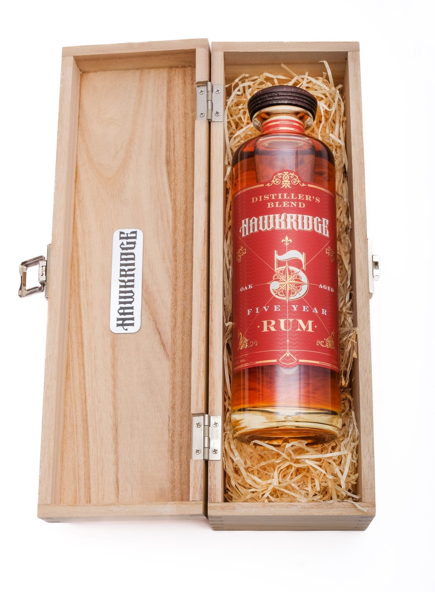 Hawkridge Distiller’s Blend 5 Year Oak Aged Rum in Wooden Artisan Gift ...