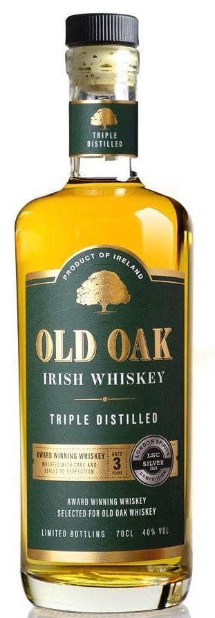 Old Oak 3 Year Old Triple Distilled Irish Whiskey 70cl