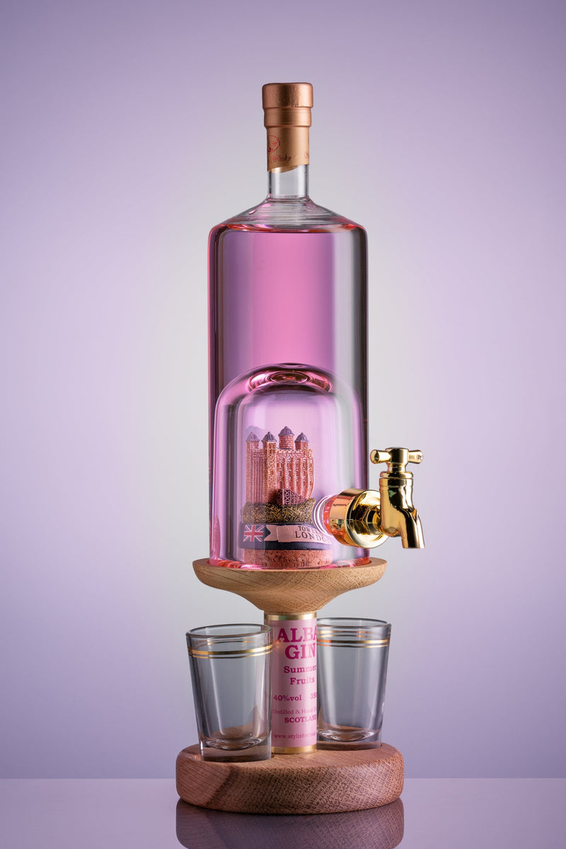 Tower Of London Refillable Gin Decanter & 2 Glasses 35cl