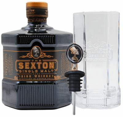 The Sexton Single Malt Irish Whiskey With Branded Glass &amp; Pourer 70cl