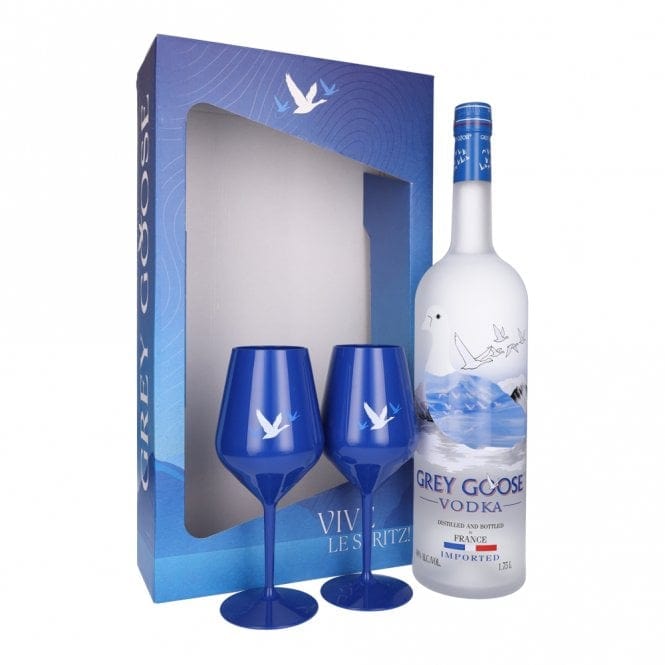 Grey Goose Vodka Magnum Gift Set & 2 Glasses 1.75L