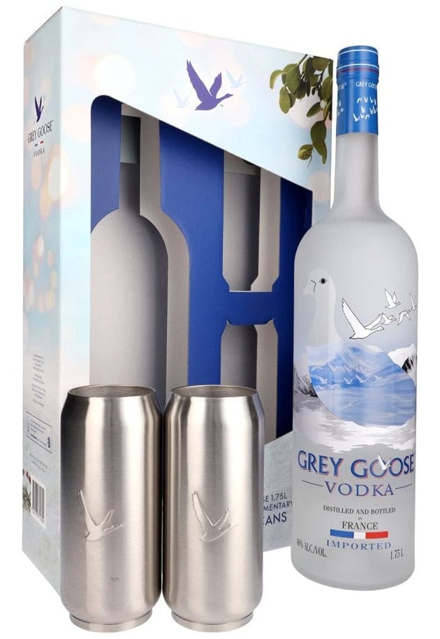 Grey Goose Vodka Magnum Gift Set & 2 Soda Cans 1.75L