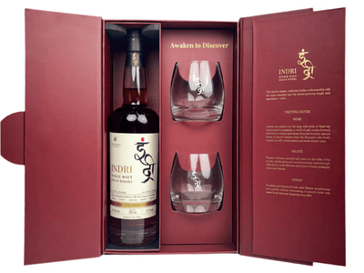 Indri Trini Three Wood Single Malt Indian Whisky Gift Set 70cl