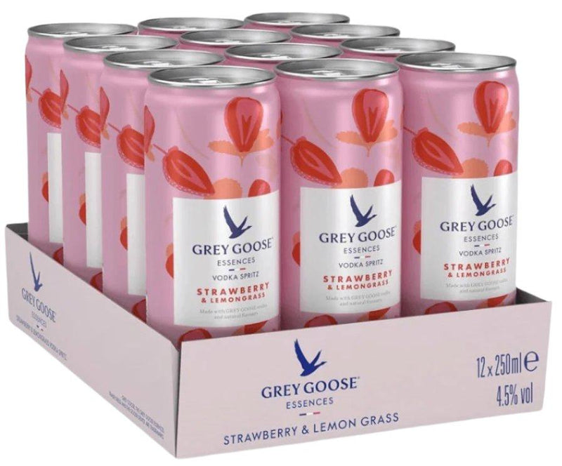 Grey Goose Essences Strawberry Lemongrass Vodka Spritz Cans 12x250ml