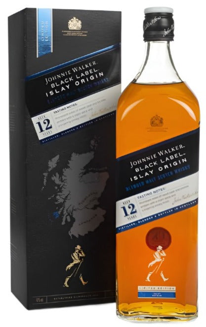 Johnnie Walker 12 Year Old Black Label Islay Origin Blended Malt Scotch Whiskey 70cl
