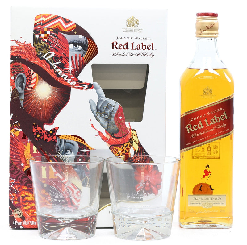 Johnnie Walker Red Label & Glasses Limited Edition Giftset 70cl