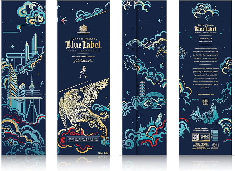 Johnnie Walker Blue Label Limited Edition Chinese Year Of The Tiger 2022 Release 70cl