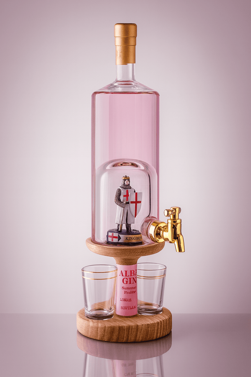 King Richard Refillable Gin Decanter & 2 Glasses 35cl