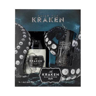 The Kraken Black Spiced Rum Gift Set With Glass 1L