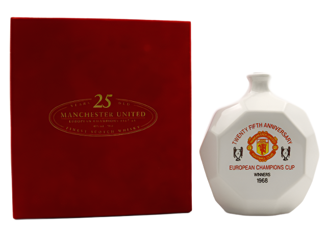 Manchester United 1968 European Champions 25th Anniversary 25 Year Old Whisky Decanter