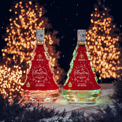 Merry Berry Red Berry Gin Liqueur Illuminated Christmas Tree Bottle 50cl