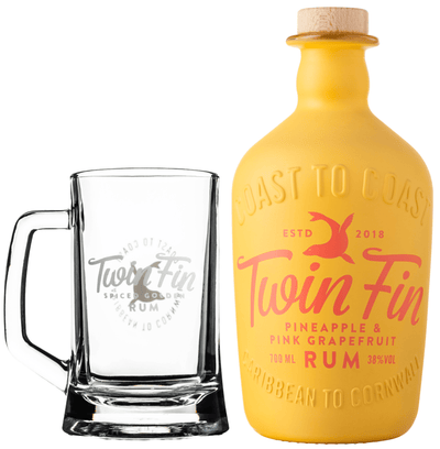 Twin Fin Pineapple &amp; Pink Grapefruit Rum With Tankard 70cl